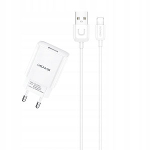 USAMS Ład. siec. 1xUSB T21 lightning biały/white 2