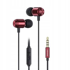 USAMS Słuchawki stereo EP-44 jack 3.5mm czerwony/r