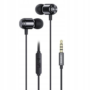 USAMS Słuchawki stereo EP-44 jack 3.5mm czarny/bla