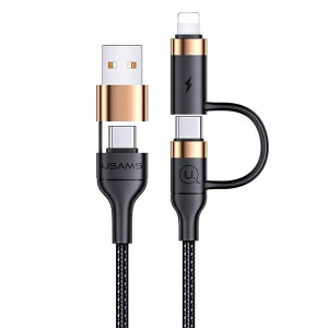 USAMS Kabel pleciony U62 2xUSB-C/USB-A /lightning