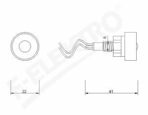 Lampka kontrolna z przewodem fi 10mm 230V czerwony