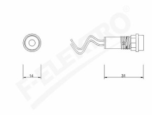 Lampka kontrolna z przewodem fi 5mm 24V AC/DC zielony
