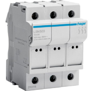 Modułowa podstawa bezpiecznikowa 3P 32A 690V LSN503 10x38mm
