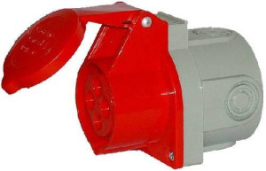 Gniazdo siłowe podtynkowe 16A 400V 4p - Tarel