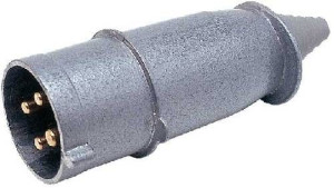 Wtyk metalowy 32A 400V - okrągłe styki - Tarel