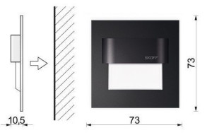 Oprawa schodowa LED Tango Stick czarna 10V IP20  - SKOFF ciepłobiały