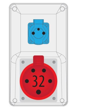 Rozdzielnica R-BOX KOMPAKT 32A/5 1x250V - B.325/1