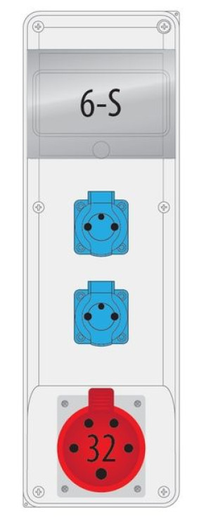 Rozdzielnica R-BOX Slim 1x32A/5p 2x250V 6S - B.Slim-6S-2