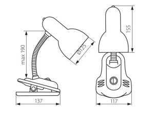 Lampka biurkowa Suzi HR-60 czarny
