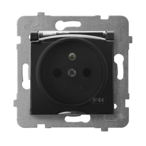 Ospel Aria czarny - gniazdo bryzgoszczelne GPH-1UZ/m/33/d