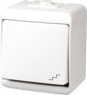 Karlik Junior biały - łącznik schodowy IP54 - WHE-3