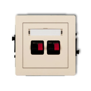 Karlik Deco beżowy - gniazdo głośnikowe x2 (2,5mm2) - 1DGG-2