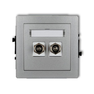 Karlik Deco srebrny - gniazdo antenowe typu F (2xSAT) - 7DGF-2