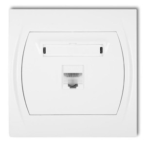 Karlik Logo biały - gniazdo komputerowe 1xRJ45, kat. 5e - LGK-1