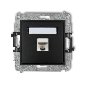 Karlik Mini czarny mat - gniazdo komputerowe 1xRJ45, kat. 5e - 12MGK-1