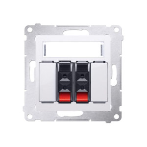 Simon 54 Premium biały - gniazdo głośnikowe 2-krotne DGL32.01/11