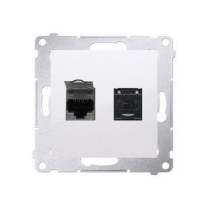 Simon 54 Premium biały - gniazdo komputerowe RJ45 podwójne D62.01/11