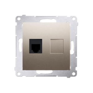 Simon 54 Premium złoty mat - gniazdo telefoniczne RJ12 pojedyncze DT1.01/44