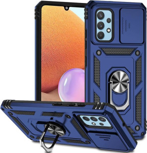 Etui Pancerne Z Osłoną Aparatu Do Samsung Galaxy A33 5G Niebieskie + Szkło
