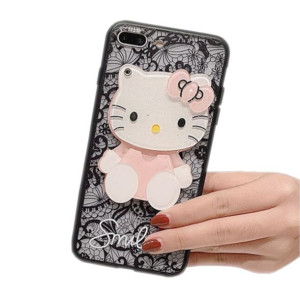 Etui Kitty Kot Do Iphone 7 | 8 | Se2 2020 Czarne + Szkło 9H