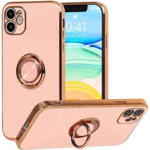 Etui Goldie Ring Holder Do Xiaomi Redmi Note 11 Pro+ Plus Różowe + Szkło