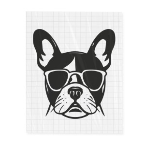 Naklejka Buldog Francuski Okulary 20 cm