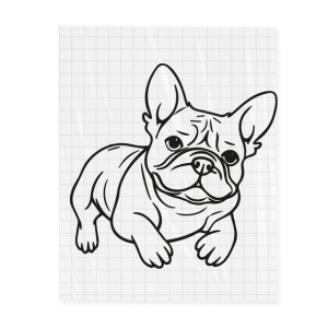 Naklejka Buldożek Buldog zamyślony 20 cm