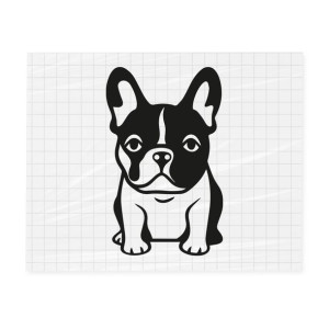 Naklejka słodki buldog francuski 25 cm