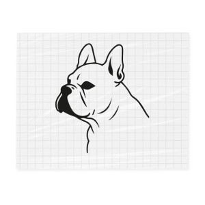Naklejka Buldog Minimalistyczny 20 cm