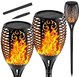 Zestaw 2 x Lampa Solarna Wbijana Płomień LED