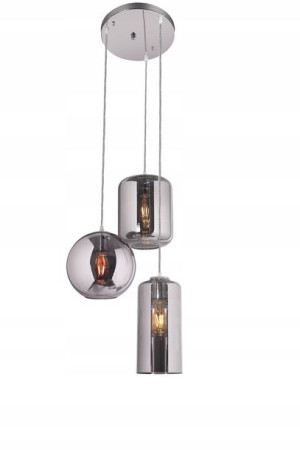 Lampa wisząca potrójny klosz MHL0-52 - srebrna
