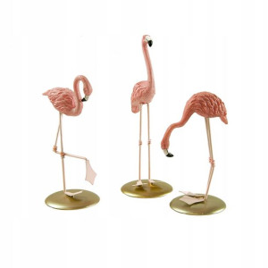 Komplet małych figurek różowe flamingi Różowy