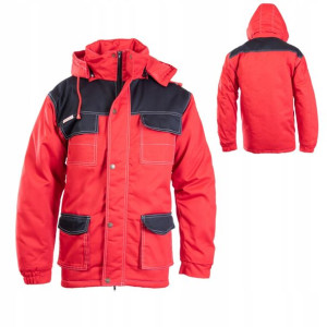 Kurtka robocza zimowa parka ocieplana czerwona 3XL