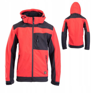 Softshell kurtka z kapturem czerwona membrana L