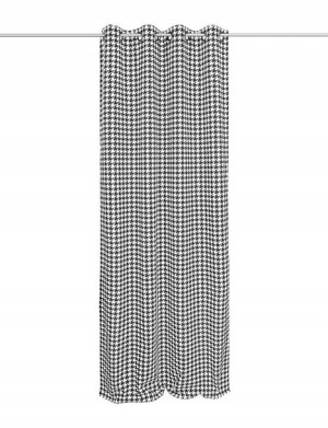Zasłona VELVET czarno-biała pepitka 137 x 260 cm