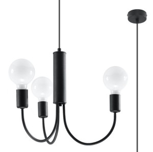 Piccolo 3 lampa wisząca czarna SL.0856 Sollux