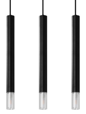 Wezyr 3 lampa wisząca czarna SL.0962 Sollux