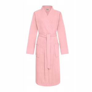 Szlafrok Kimono Gofer Bawełniany Unisex XXL Puder