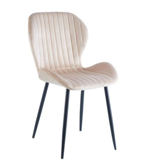 Krzesło BEŻOWE K1-FX tapicerowane VELVET/AKSAMIT