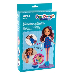 Zestaw do stylizacji z lalką i masą plastyczną Apli Kids - Brunetka
