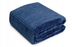 Koc 160x200 Mikrofibra Wytłaczana Zygzak Jeans