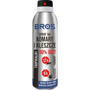 Bros, spray na komary i kleszcze, 50% DEET, 180 ml