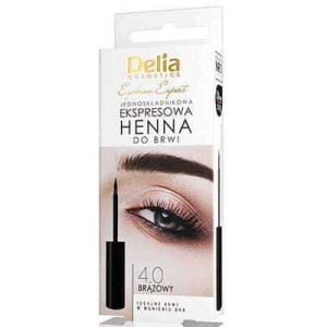 Delia Cosmetics, ekspresowa henna do brwi, brązowa, 6 ml
