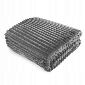 Koc 160x200 Mikrofibra Tłoczona ARDEA Pasy 10