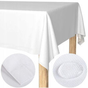 Obrus plamoodporny 140x300 biały gładki Elegant