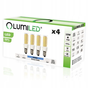 4x Żarówka LED LODÓWKA E14 10W 970lm 6500K LUMILED