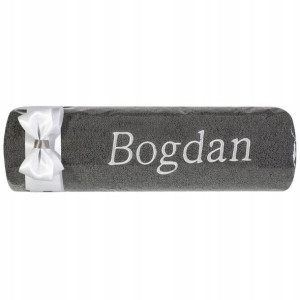 Ręcznik Kąpielowy 50x90 Haft Bogdan Stalowy