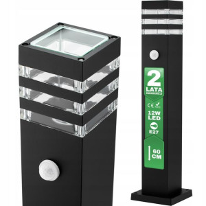 Lampa Ogrodowa SŁUPEK 60cm E27 z CZUJNIKIEM RUCHU