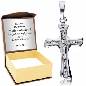 Srebrny Męski Duży Krzyż Krzyżyk Srebro 925