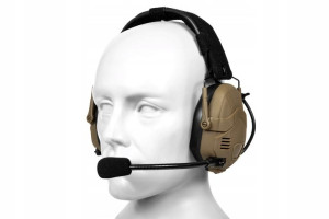 Taktyczne słuchawki aktywne Bluetooth HD-16 - Tan